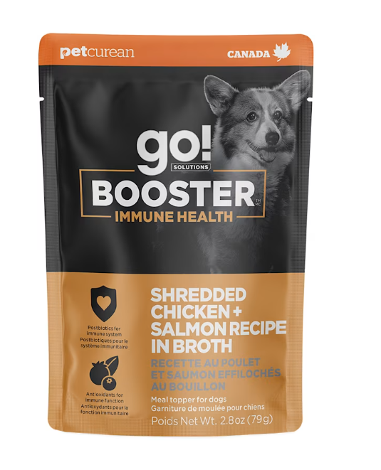 Go Dog Booster Immune Shredded Chicken + Salmon in Broth