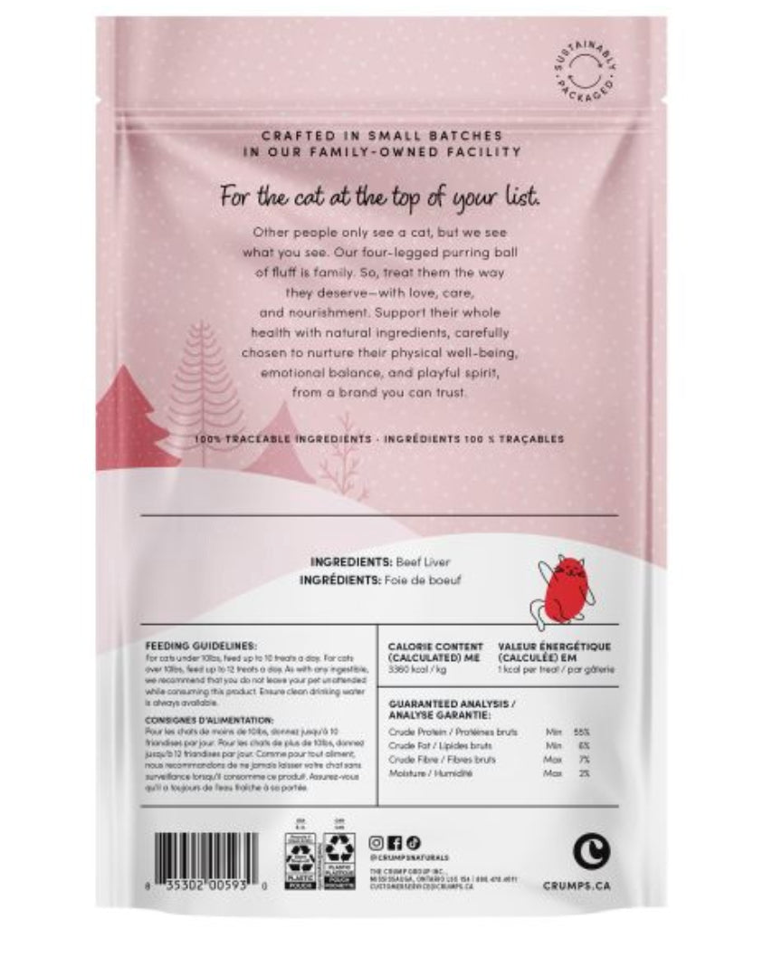 Crumps Cat Holiday Festive Freeze Dried Beef Liver