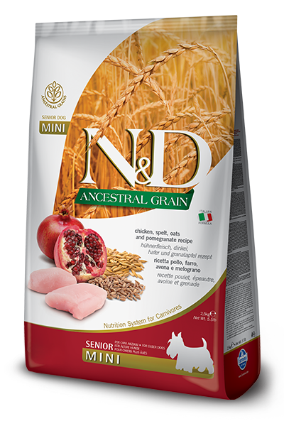 Farmina N&D Dog Ancestral Grain Chicken & Pomegranate Senior Mini *SPECIAL ORDER*
