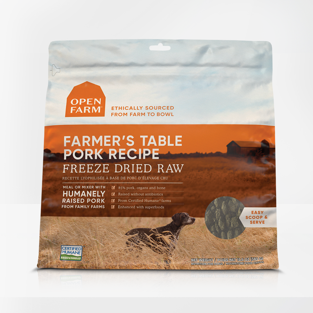 Open Farm Farmer s Table Pork Freeze Dried for Dogs Bon A Pet