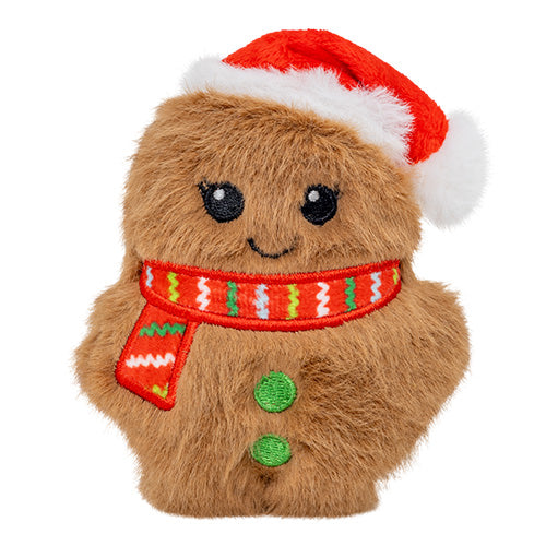 KONG Dog Toy Holiday Snuzzles Mini Santa Gingerbread