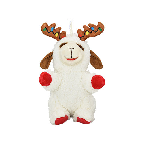 Multipet Dog Toy Holiday Lamb Chop Sitting Antlers