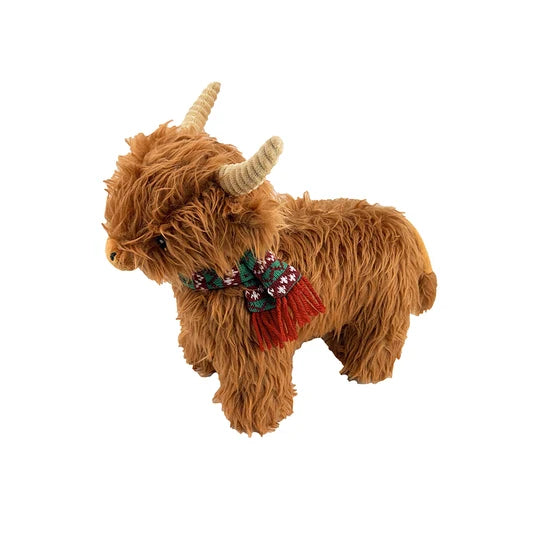Petlou Dog Toy Christmas Golden Highland Cow