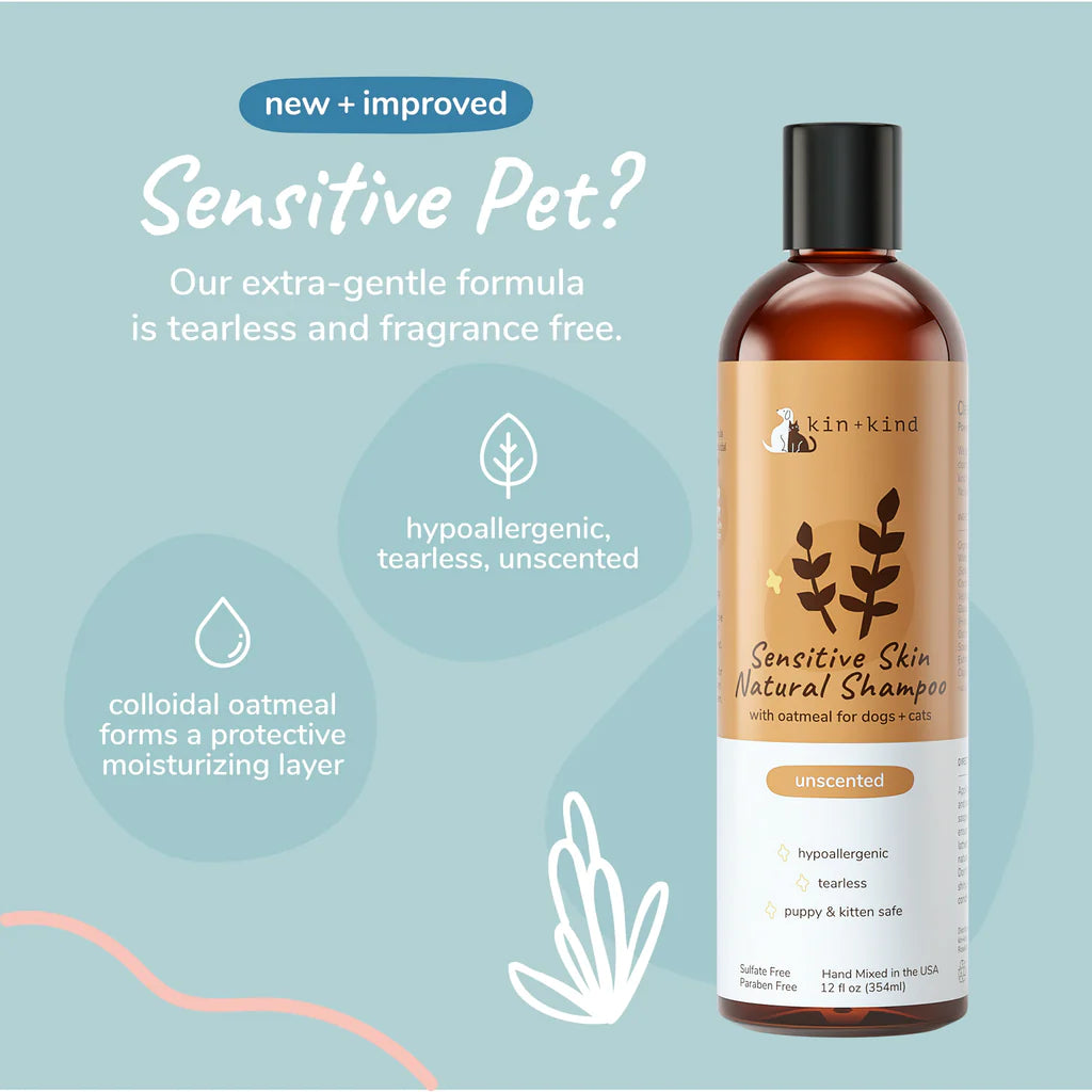 Kin+Kind Dog/Cat Sensitive Pet Shampoo (Unscented)