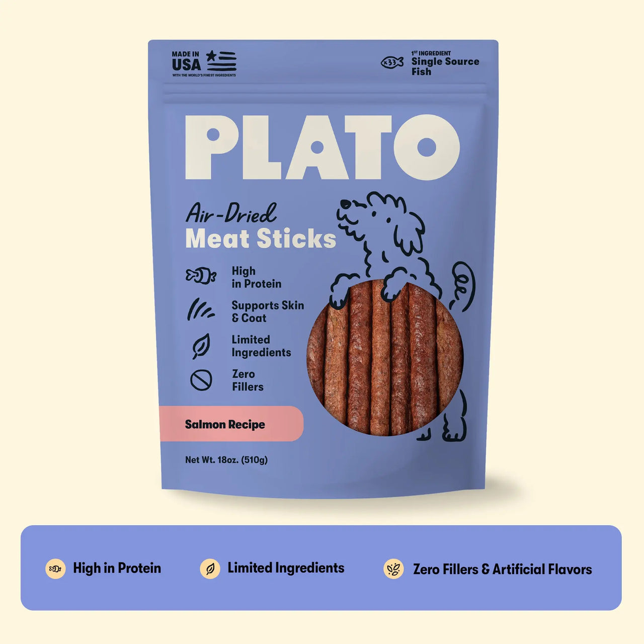 Plato Meat Sticks Salmon