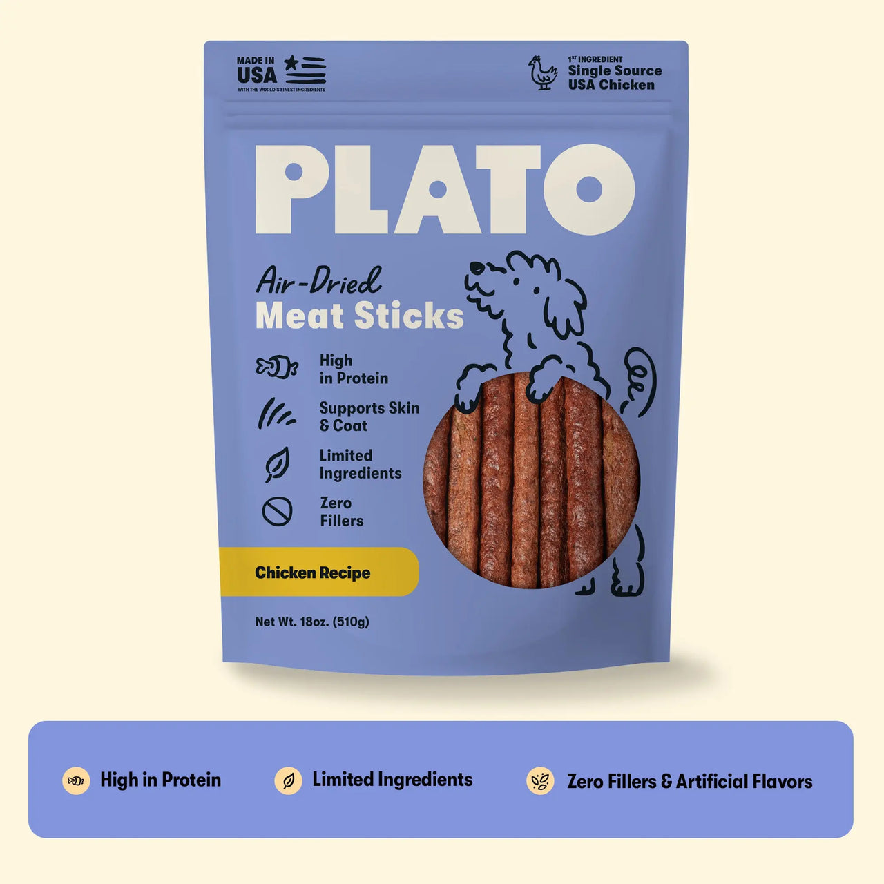 Plato Meat Sticks Chicken