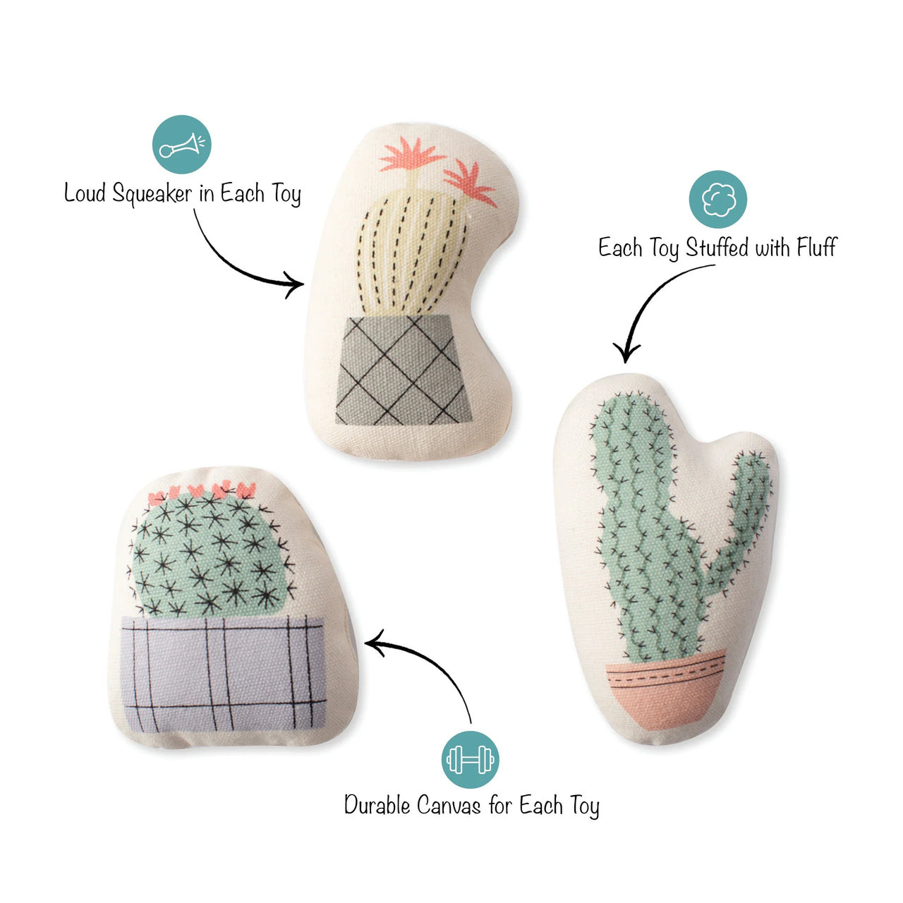 Fringe Dog Toy Cactus