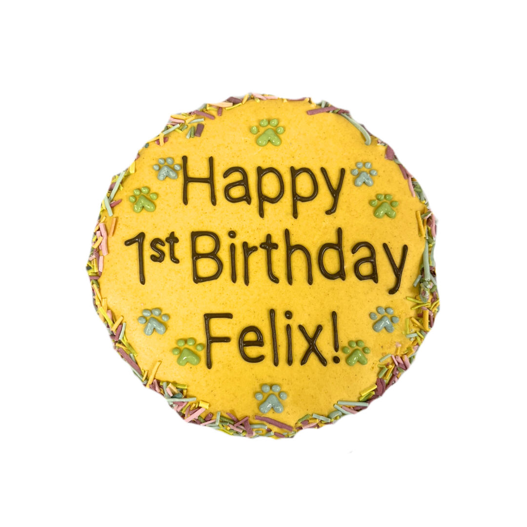 5" Round Shaped Doggy Birthday Cake