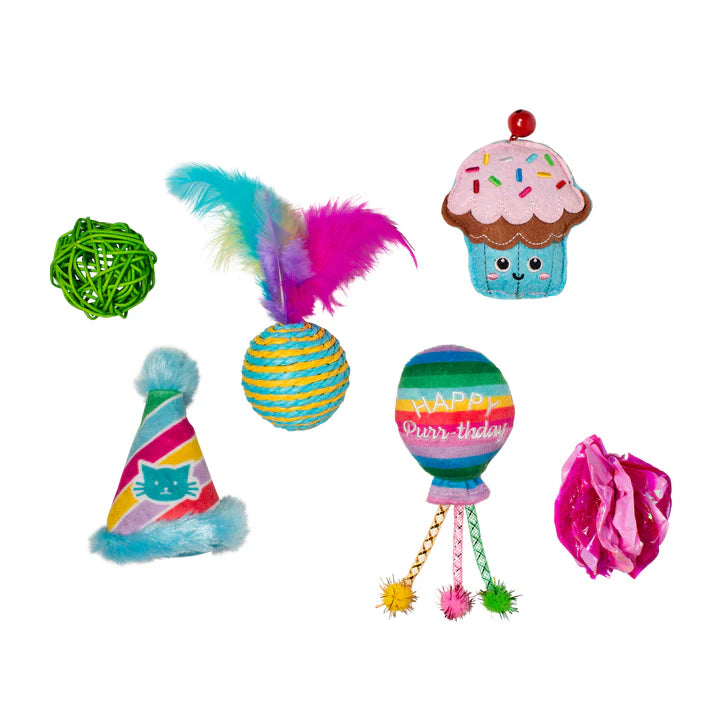 Fringe Cat Toy Happy Purr-Thday (Set of 6)