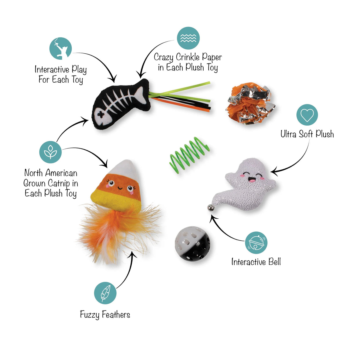 Fringe Cat Toy Halloween Sweet Treats, Spooke Feats