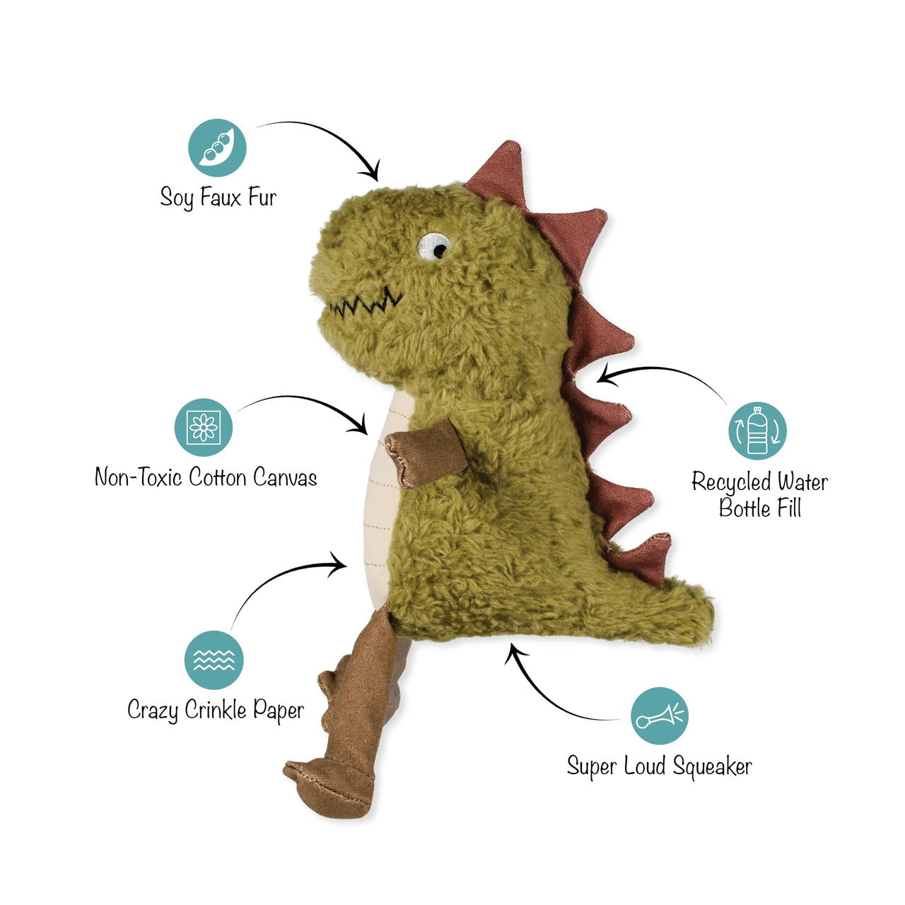 Fringe Dog Toy Earth Small Arms Big Heart