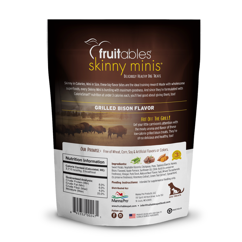 Fruitables Skinny Minis Grilled Bison Dog Treats