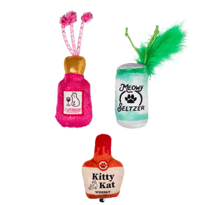 Fringe Cat Toy Kitten My Drink On (Set of 3)
