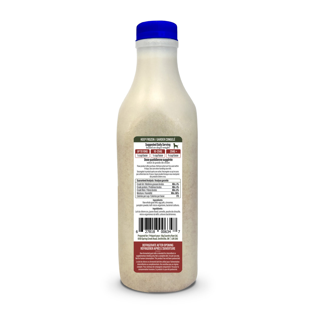 Big Country Raw Supplement Goat Milk Dog Nog