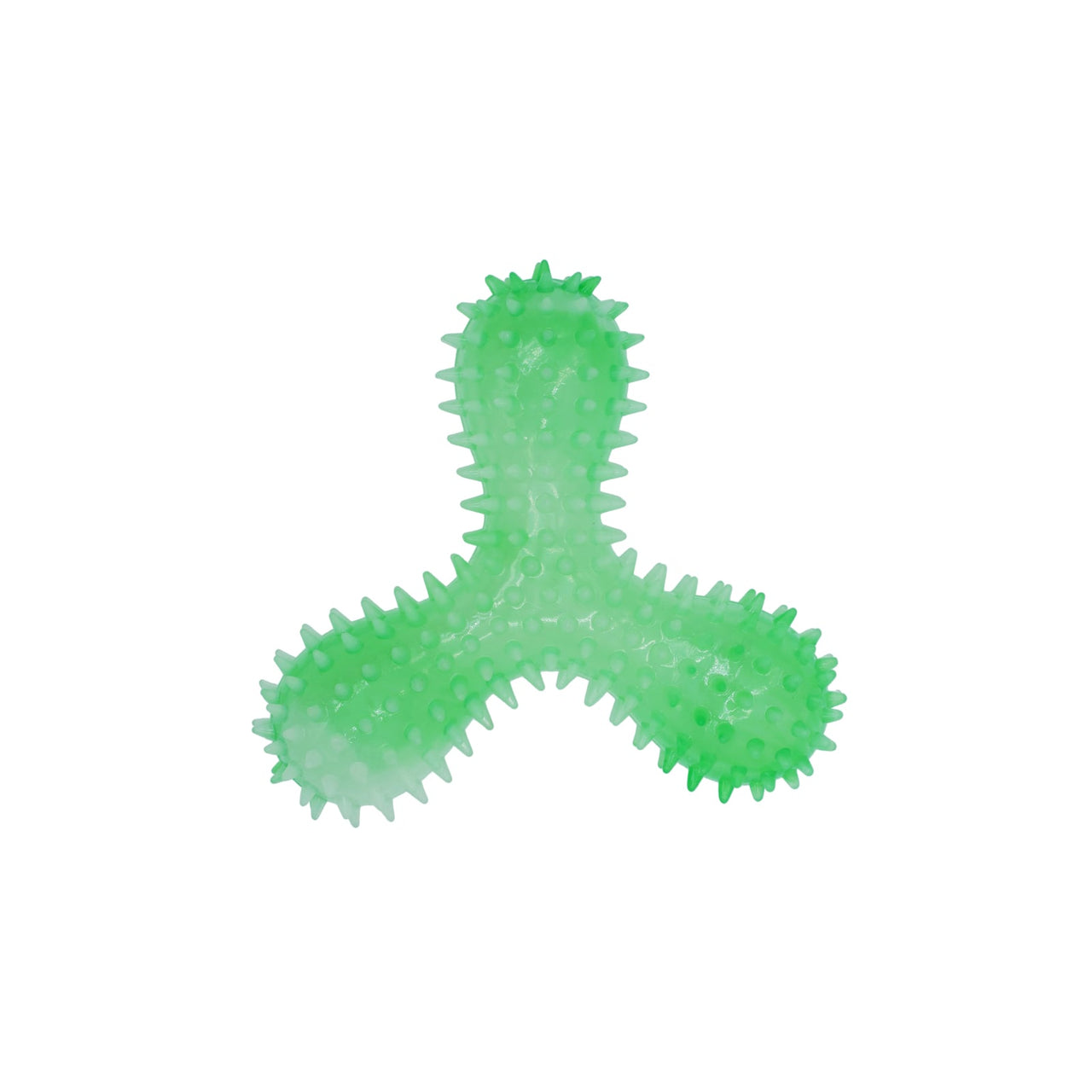 Budz Dog Toy Glow in the Dark Rubber Spiked Triskelion