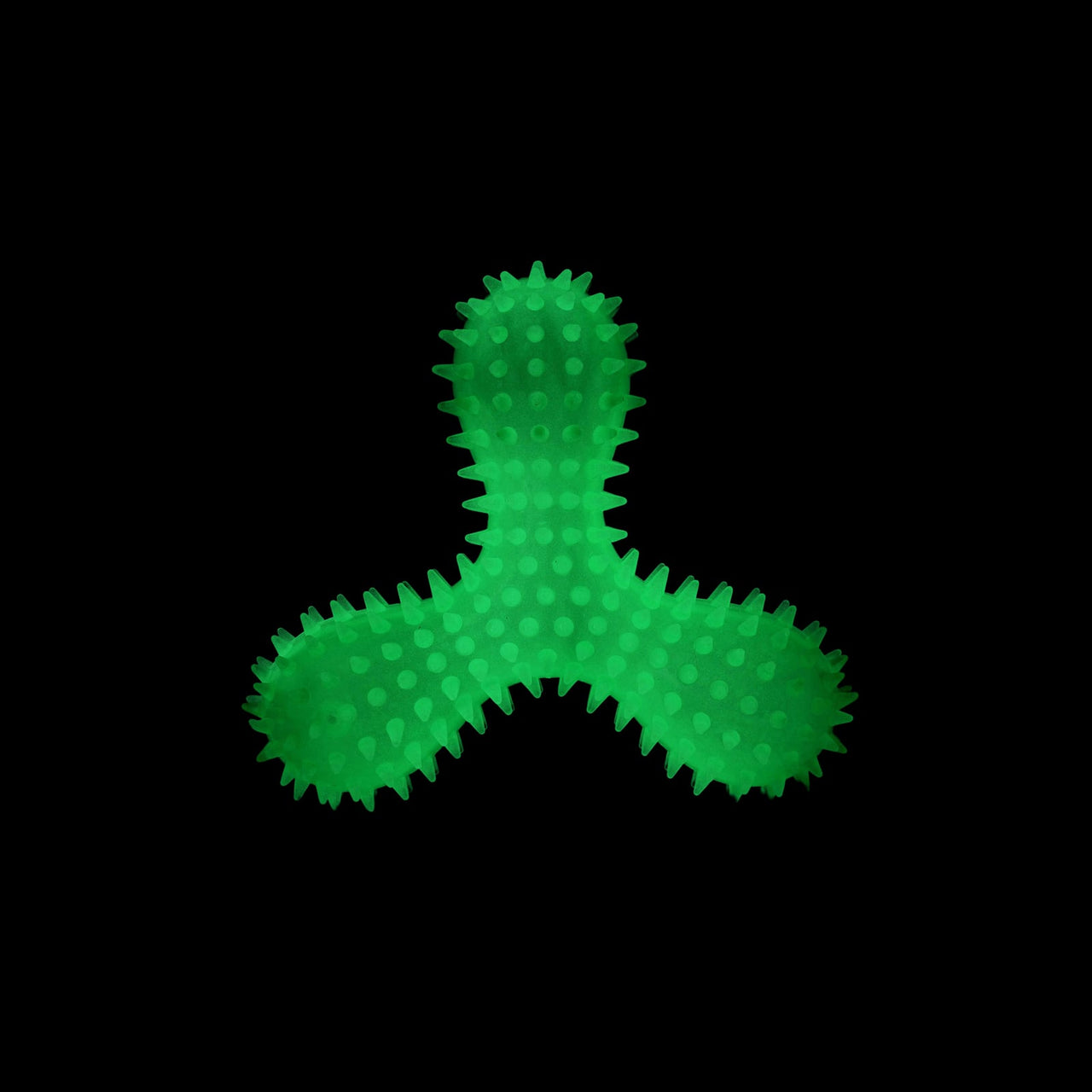 Budz Dog Toy Glow in the Dark Rubber Spiked Triskelion