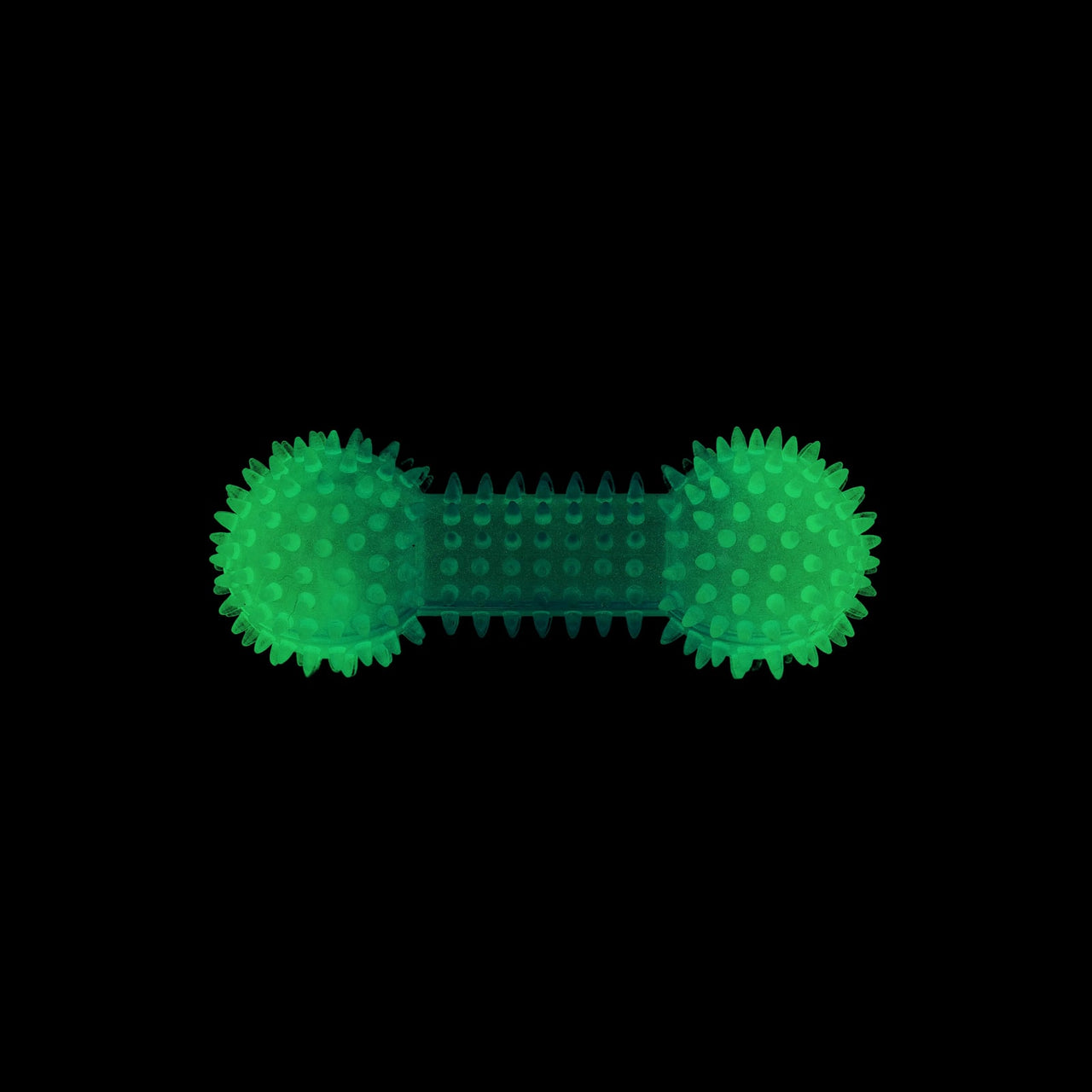 Budz Dog Toy Glow in the Dark Rubber Spiked Dumbbell