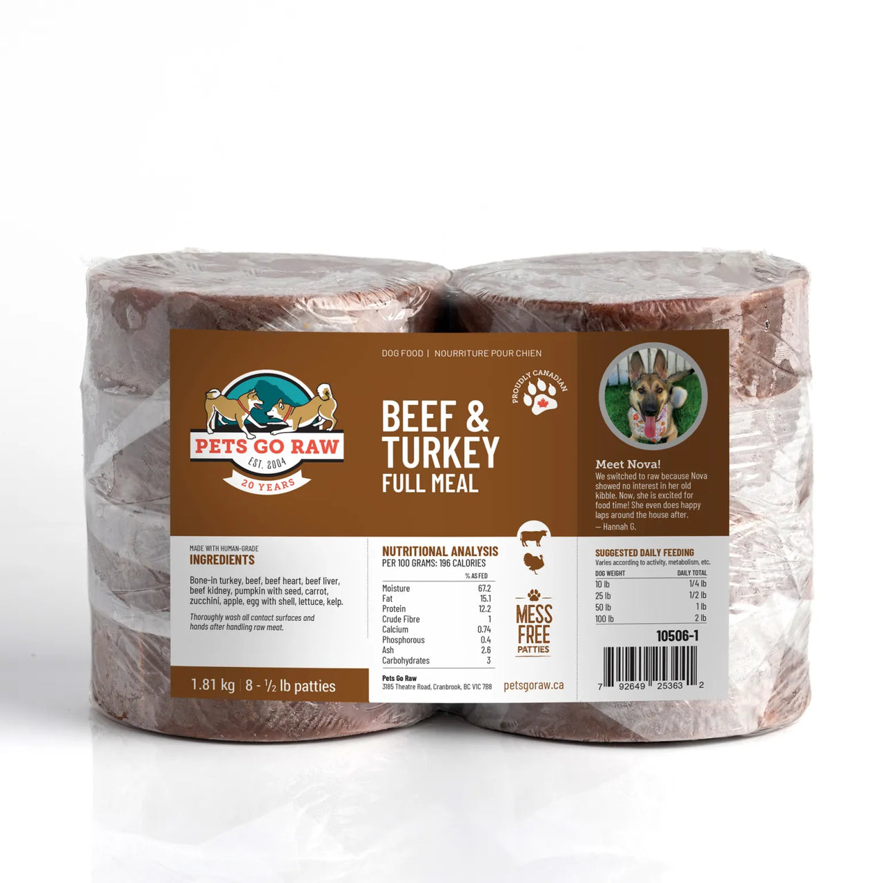 Pets Go Raw Beef & Turkey Full Meal