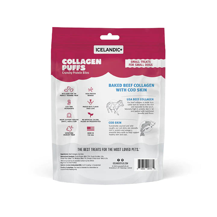 Icelandic+ Dog Beef Collagen Puffs Bites with Fish