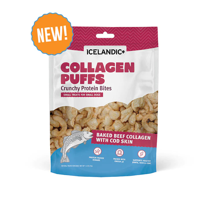 Icelandic+ Dog Beef Collagen Puffs Bites with Fish