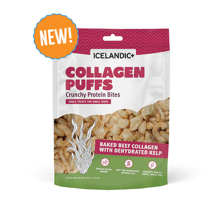 Icelandic+Dog Beef Collagen Puffs Bites with Kelp