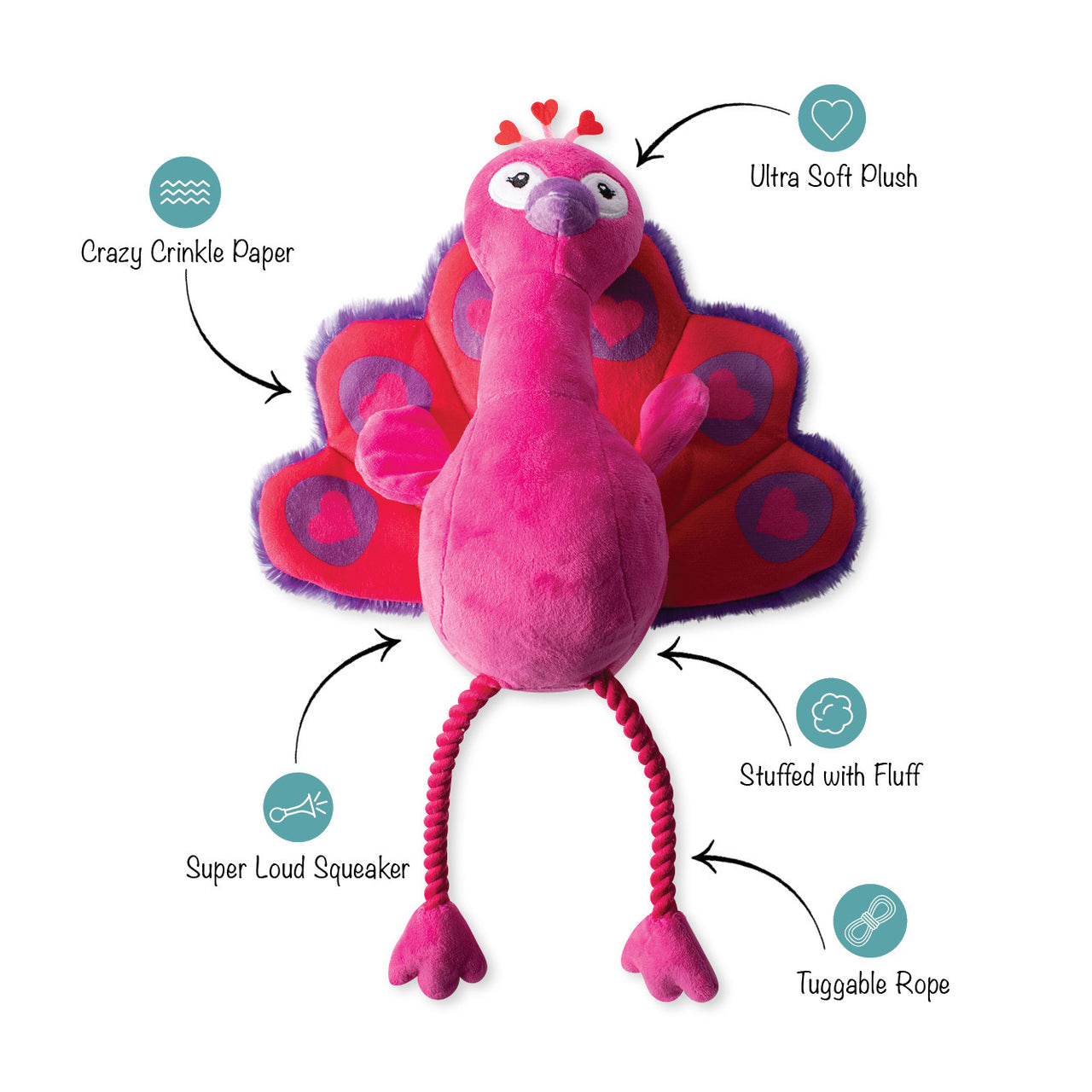 Fringe Dog Toy Valentines Queen of Hearts