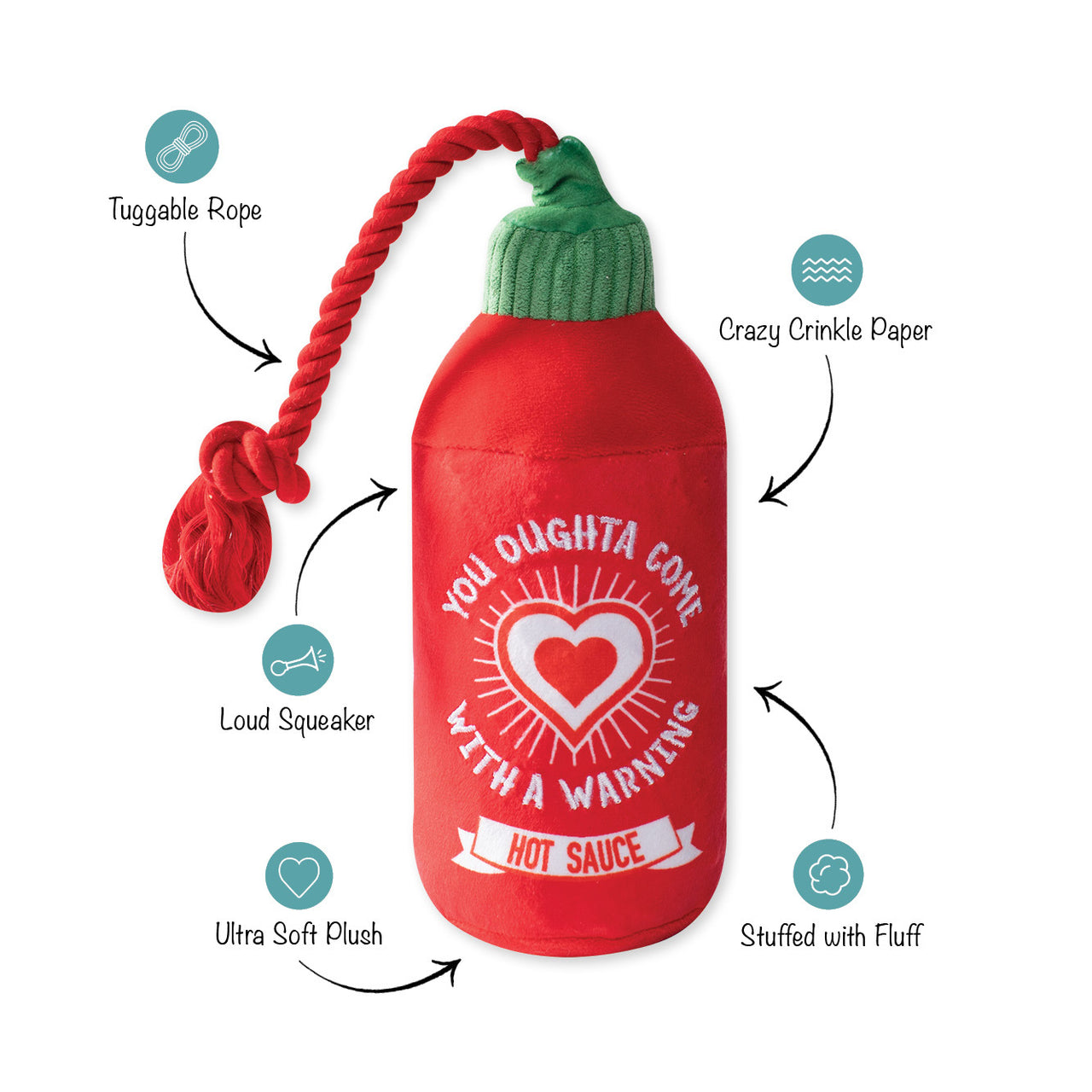 Fringe Dog Toy Valentines Hearts on Fire