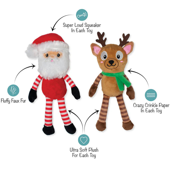 Fringe Dog Toy Holiday Friends At Frost Sight