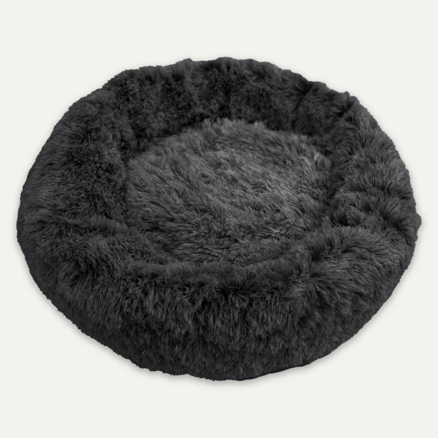 Goo-eez Bed Round Luxury Plush Pet Bed Dark Grey