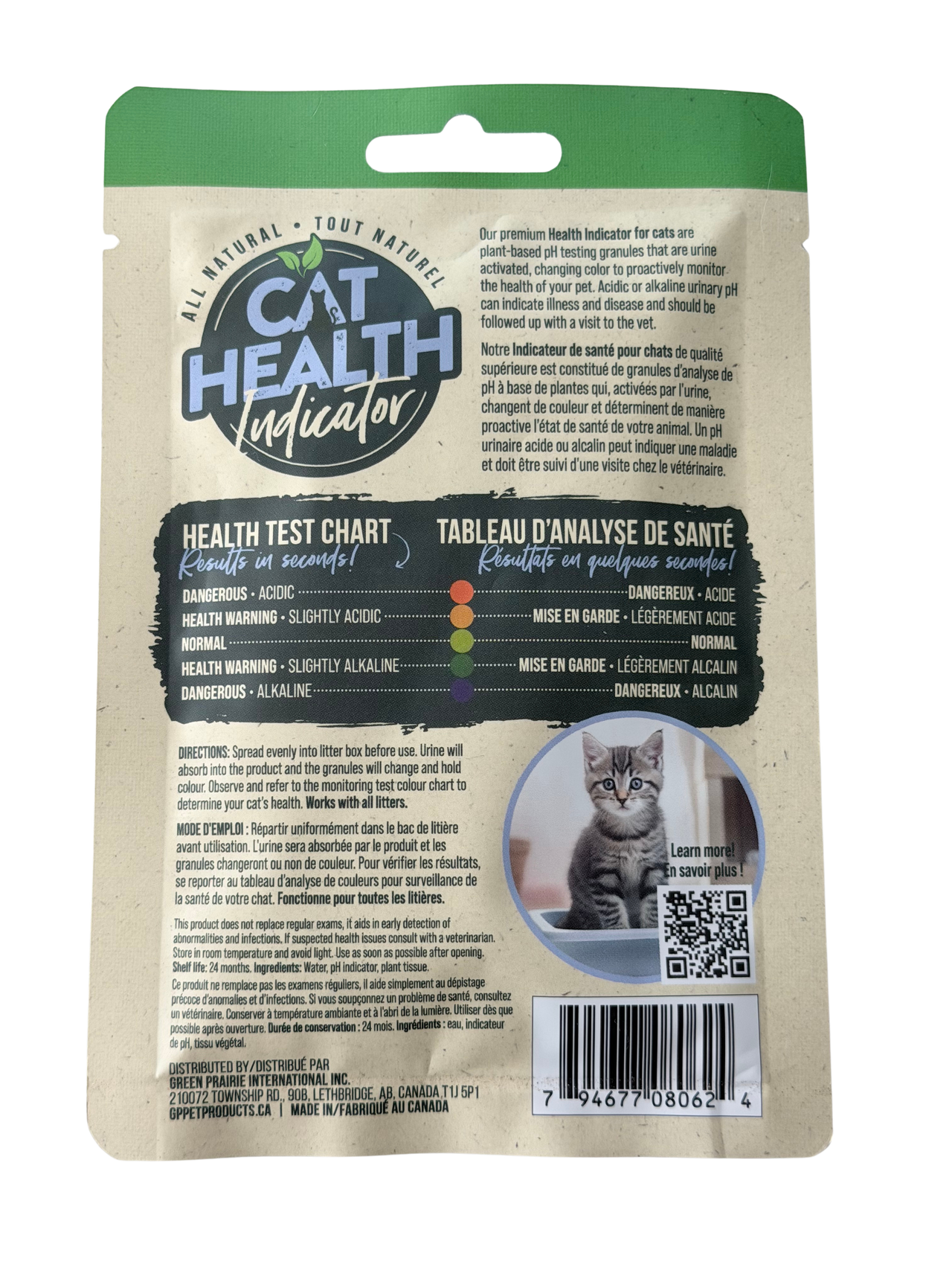 Green Prairie Cat Health Indicator