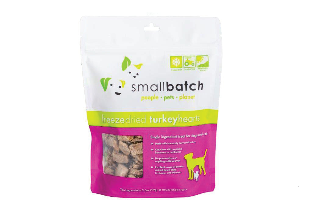 SmallBatch Dog & Cat Freeze Dried Turkey Hearts