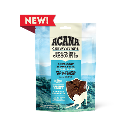 Acana Dog Treat Chewy Strips Skin, Coat & Digestive Salmon