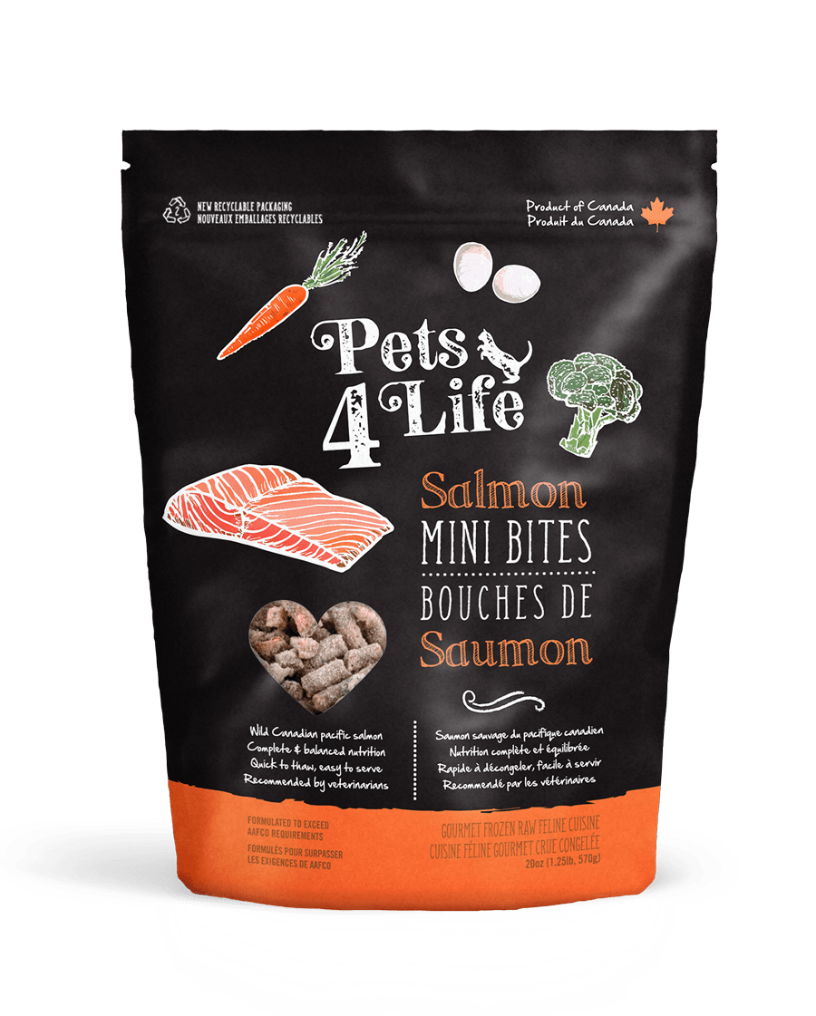 Pets 4 Life Raw Salmon Mini Bites for Cats