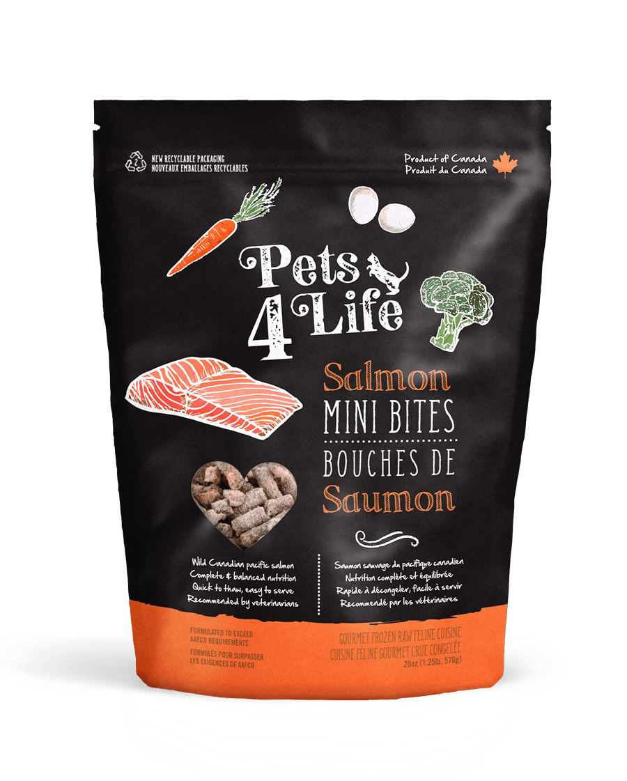 Pets 4 Life Cat Raw Salmon Mini Bites FINAL SALE NO EXCHANGE OR REFUNDS