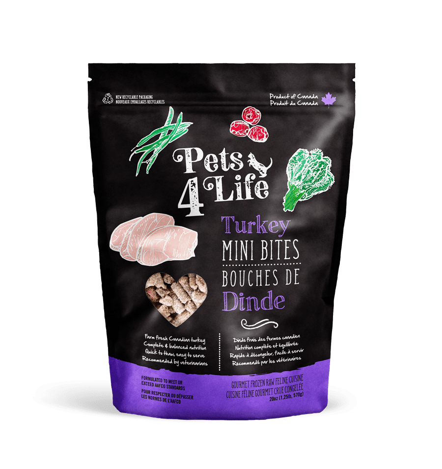 Pets 4 Life Cat Raw Turkey Mini Bites FINAL SALE NO EXCHANGE OR REFUNDS