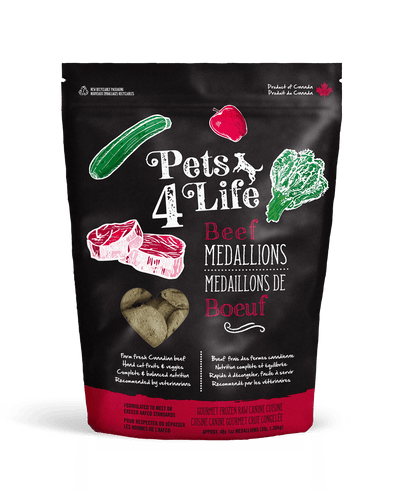 Pets 4 Life Raw Beef Medallions for Dogs