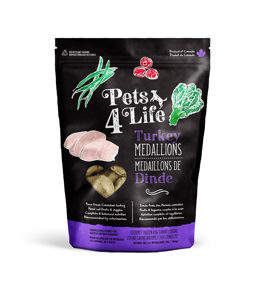 Pets 4 Life Raw Turkey Medallions for Dogs