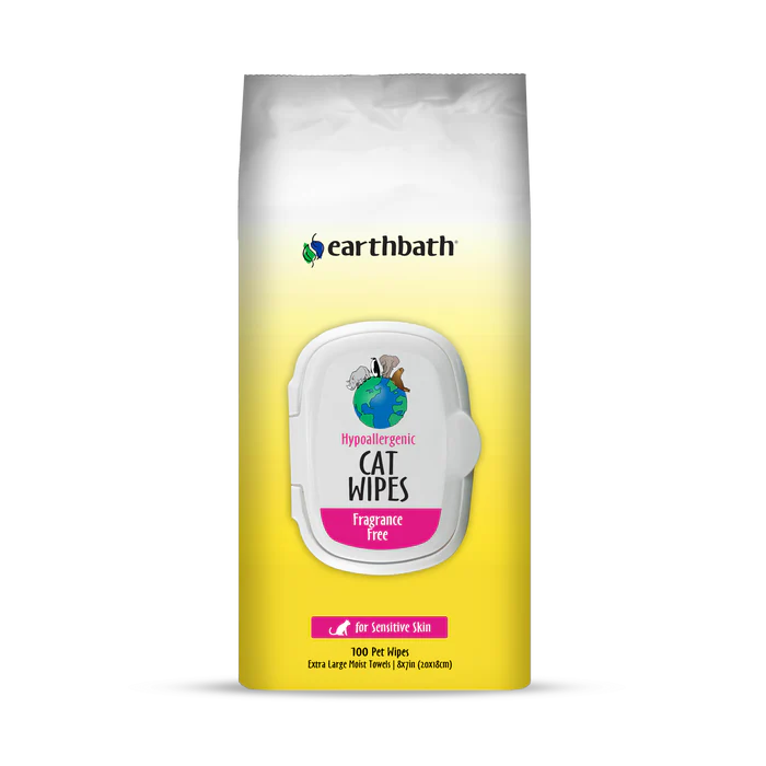 Earthbath Wipes Cat Hypoallergenic (Fragrance Free)