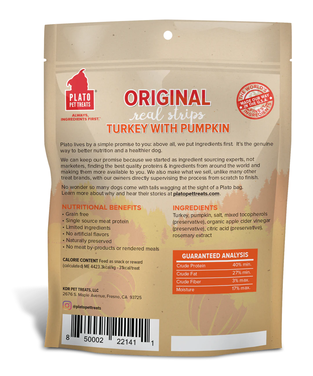 Plato Original Real Strips Turkey with Pumpkin