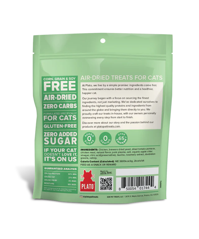 Plato Cat Air-Dried Treats Chicken & Catnip