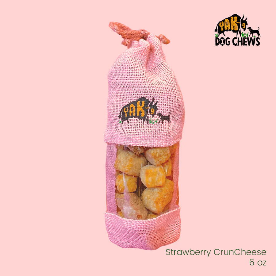 Yak9 Dog Chews Strawberry Cruncheese 5 oz