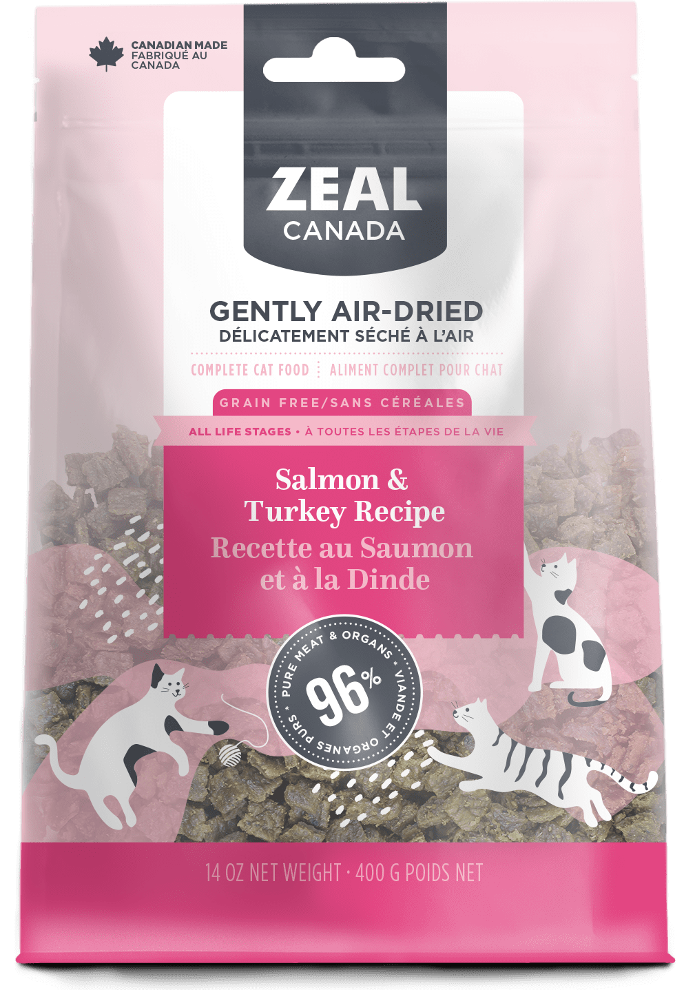 Zeal Cat Air-Dried GF Salmon & Turkey 400g (Pink) *SPECIAL ORDER*
