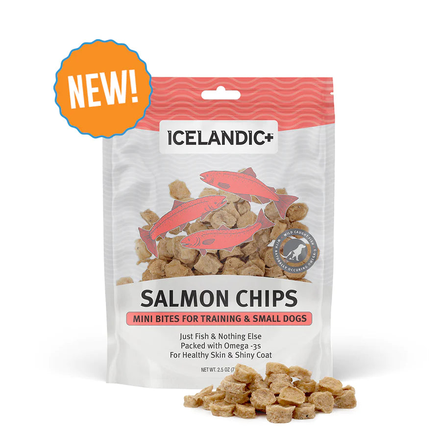 Icelandic+Dog Mini Salmon Fish Chips 2.5 oz