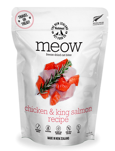 New Zealand Pet Food Co. Cat Meow Chicken & King Salmon Treats 50g