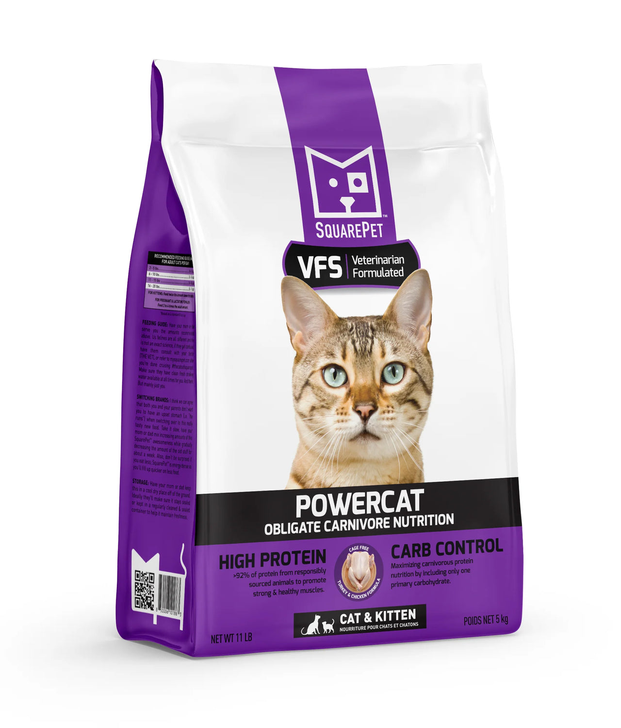 Square Pet Cat PowerCat Turkey & Chicken (Purple)