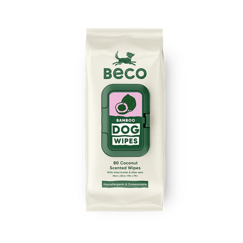 Beco Bamboo Dog Wipes Coconut Scented 80ct