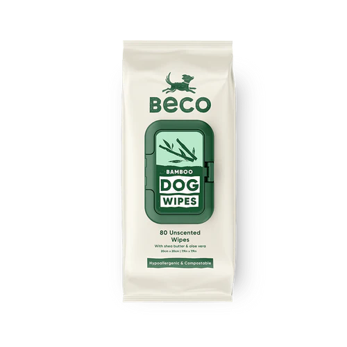 Beco Bamboo Dog Wipes Unscented 80ct