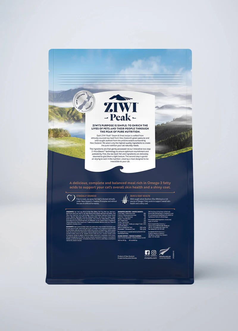 Ziwi Peak Cat Steam-Dried Beef w/Southern Blue Whiting