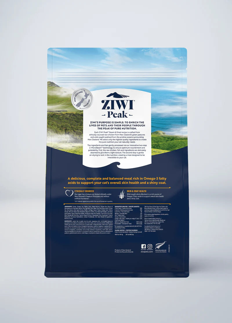 Ziwi Peak Cat Steam-Dried Chicken w/Whole Mackerel