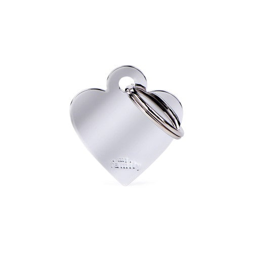 Myfamily Tag Basic Small Heart Chromed Brass